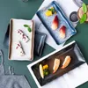 Płytki 1PC w stylu japońsku ceramiczny prostokątny sushi sushi obiad długi talerz dania
