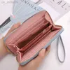 Wallets New style ladies wallet European and American long crown embroidery thread single zipper wallet female hand clutch wallet L220929