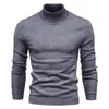 Men's Sweaters 2022 Winter Turtleneck Thick Mens Casual Turtle Neck Solid Color Quality Warm Slim Pullover Men