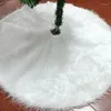 Décorations de Noël 78 cm jupe d'arbre fausse fourrure peluche perle broderie argent flocon de neige tapis de Noël tapis enfants cadeau année décoration