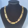 Colares pendentes de colar de corrente italiana de figuramento masculino de 10 mm de ouro amarelo 14k gf 21icnhh
