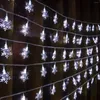 Струны гирлянда снежинка года украшения освещение светодиодные светодиодные рождественские снежные струны Light 10 мл 100 -й заглушка, эксплуатируемая для свадебного декора