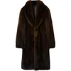 Hiver Automne Fausse Fourrure Animale Longue Veste Noir Homme Lâche Chaud Fourrure Manteau Europe Hommes Mince Pardessus Mode Loisirs Trench-Coat Marron