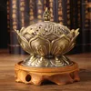 Koku lambaları mini Budizm lotus alaşım tütsü brülör Buda sahibi sandal ağacı sanser soba metal zanaat yoga stüdyoları ev dekorasyon