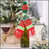 クリスマスの装飾新しいニットスカーフボタンワインボトルERクリスマス飾りジンジャーブレッドマンスノーフレークツリーH NERDSROPEBAGS500MG DHHXL