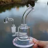 6 pouces narguilés en ligne Perc conduites d'eau en verre épais Bongs Mini plates-formes avec 4mm Quartz Banger 14mm Joint femelle