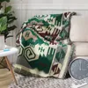 Blankets Green Knitted Blanket For Spring Autumn Geometric Pattern Modern Throw Picnic Extra Large Cotton Towel Home Travel