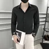 Herren lässige Hemden weißer Gentleman Kleid schwarz elegante Modemenschen Kleidung für junge Männer Dating Party tragen koreanische Jungen Social Club Outfits