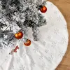 Décorations de noël 78/90/120/140 cm blanc arbre jupe fausse fourrure tapis coloré flocon de neige en peluche tapis bonne année décor à la maison
