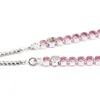 Brazalete Dos colores Rosa claro QANDOCCI Pulseras Genuino 925 Sterling-Silver-Jewelry Sparkling Strand Bracelet DIY Se adapta a cuentas de plata