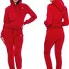 New Women Tracksuits Solid Color Hooded Sweatshirt and pants Set Sweatsuit Designer logo print Hoodies Fashion Two Piece Outfits Female Sportwear Jogging Suit