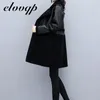 Women's Fur L-5xl Faux Coat Splice Leather Jacket Fashion And Elegant Double-breasted Teddy Long Oversize Outwear