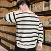 Maglioni da uomo Maglione di cotone e cashmere Uomo 2022 Autunno Jersey Maglione Robe Hombre Pull a righe Hiver Pullover O-Collo lavorato a maglia D157