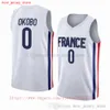 Баскетбольные майки EuroBasket с принтом на заказ 2022 Navy Home White Away 0 Elie Okobo 1 Frank Ntilikina 2 Amath M'Baye 3 Timothe Luwawu-Cabarrot 10 Evan Fournier Jersey