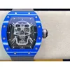 RM052-01 Crâne SUPERCLONE Tourbillon actif Montre-bracelet de luxe Barrel Mécanique Montre pour hommes rm52 Montres Tourbillon réel 2 ESXV 8D7Z MZ0H