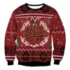 Erkek kazakları çirkin Noel yeşil jumperlar 3d komik baskılı tatil partisi Noel için sweatshirt 220930