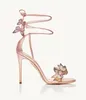 High Heels Sandals Dress Shoes Super Quality Designer 105Mm Colors Butterfly Sexy Lady Wedding Bride Heeled Ankle Strap Thin Heel With Originals Box Papillon Sandal