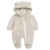 Autumn Winter Kids Clothes Sets Newborn Baby Rompers Cartoon Bear Infant Costume Boys Hooded Jumpsuit Overall Girls Romper