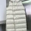 Parka da donna Piumino lungo autunno e inverno con cappuccio senza maniche 0909 220929