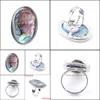 Anello solitario Conchiglia di abalone naturale Perline ovali Anelli regolabili con dita per uomo Donna Reiki Sea Pearl Wedding Engagement X3050 Drop D Dhg59