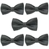 Bow Ties 5 PCS Kids Boy Tie White Polka Dots Party School Wedding Verstelbaar Bowtie BWTYY1006