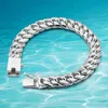Łańcuch łącza Mężczyźni Braceletu Horsewhip 925 Silver Solid Link Bracelets Bracelets Sterling Biżuteria szeroka 10 mm246g