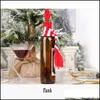 クリスマスの装飾新しいニットスカーフボタンワインボトルERクリスマス飾りジンジャーブレッドマンスノーフレークツリーH NERDSROPEBAGS500MG DHHXL