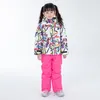 스키 잭 재킷 2022 어린이 스키복 소녀 야외 스노우 보드 재킷 따뜻한 바지 세트 방수 및 바람 방전
