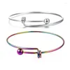 Bangle 24028 из нержавеющей стали Расширяемый браслет Blank Charms для Diy Locker Charm Jewelry 65 мм