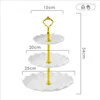 Plates European Three-layer Cake Stand Wedding Party Dessert Table Candy Fruit Plate Self-help Display Home Decoration Trays