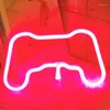 Nattlampor LED neonskyltljus Gamepad USB-driven bordslampa för spelrumsdekor Party Holiday Bröllopshem Present