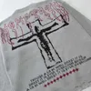 Herrtröjor hiphop stickade tröjor män kvinnor Jesus kors mönster lösa jumpers streetwear casual college stickwear pullover vår hösten t220928