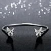 Bangle Top Quality Woman Fashion Jewelry Butterfly Design For OL Real 925 Sterling Silver Lady Bangles Adjustable Sizes