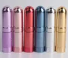 Flacon pulvérisateur à balles en métal de 6ml, pour parfum, cosmétique, léger, Portable, en forme de rouge à lèvres, motif antidérapant, à la mode, vide pour voyager