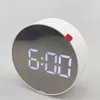 Table Clocks Round Multifunctional Electronic Clock Bedside Alarm LED Mirror Large Screen Digital Multicolor