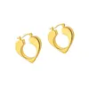 Hollow Heart Hoop Earring with Stamp Gold Silver Women Cute Heart Earrings Gift for Love Girlfriend