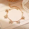 Fußkettchen KOTik Vintage Bohemian Gold Farbe Kette Für Frauen Mädchen Mode Schmetterling Bein Fuß Fußkettchen Armband Sommer Strand Schmuck