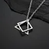 Hanger kettingen eenvoudige geometrische vierkante driehoek ketting lange keten minimalistische hiphop voor mannen vrouwen minnaar cool sieraden