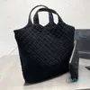 Designer - Borsa per la spesa di grande capacità Borse in pelle scamosciata Borsa trapuntata in pelle opaca Borsa con cerniera Borsa rimovibile con lettera in metallo alla moda