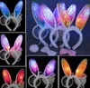 LED Lumière Clignotant Fluffy Oreilles De Lapin Bandeau Paillettes Coiffe Oreilles De Lapin Costume Accessoire Cosplay Femme Halloween Fête De Noël Fourniture RRE14647