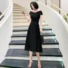 Ethnic Clothing Temperament Black Evening Party Dress Noble Slim Celebrity Banquet 3 Colors Elegant Formal Sexy Prom Gown XS-3XL