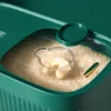 Bouteilles de stockage Bocaux WBBOOMING Conteneur de riz Boîte à grains Nourriture pour animaux de compagnie Anti-insectes Joint étanche à l'humidité avec seau à échelle 220930