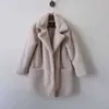 Faux Fur Winter Warm Coat 2022 New Womenthick Middle -Overcoat Under Down Rownlar Casaco Feminino Y2209