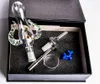 14mm schwarzes Raucherzubehör Wasserpfeifen Klares Kit Dabbing Rig Konzentrat Glaspfeife Wasserglas Bongs Geschenkbox grün