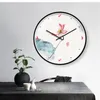 Wall Clocks Flower Chinese Painting Silent Clock Large Size Simple Personality Modern Design Metal Movement For Deco