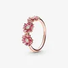 Ringos de cluster Daisy Flower Pan Rose Gold Heart Ring For Women Girl Bush Treche Crown Jóias de jóias do dia dos namorados GFIT