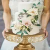 Narzędzia do pieczenia stojak na tort ślubny okrągły metalowy impreza wyświetlacza talerz cokołów dekoracje dekoracje