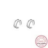 Dos Boucles D'oreilles Simple 925 En Argent Sterling 1PC Lisse Oreille Poignets Clip Pour Les Femmes Pas De Piercing Faux Cartilage Boucle D'oreille S-E1353