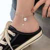 Anklets Hoyon Lucky Round Brand Anklet Niche Design Plated S925 Silver Color 2022 Simple Personality Student Jewelry