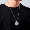 Hänge halsband viking ax keltisk knut symbol halsband för män nordisk kompass vegvisir amulet rostfritt norrn norska runor religiösa